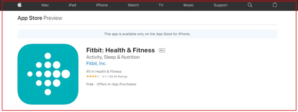 Fitbit on Apple store