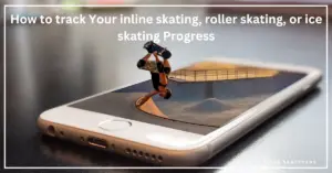 A skater using a smartwatch and mobile app to track performance